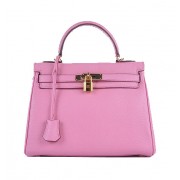 Knockoff Hermes Kelly 28cm Shoulder Bags Sakura Grainy Leather Gold PY1560kD96