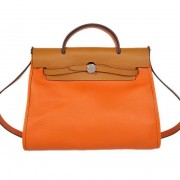 Replica 2012 New Hermes HerBag 31CM Togo leather Bag H9051 Orange Camel PY1940cS18