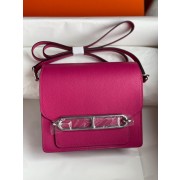 Replica AAA Hermes Roulis 19cm Evercolor 9D H9003 purple&Silver PY109GF79