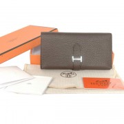 Replica Cheap Hermes Bearn Japonaise Smooth Leather Tri-Fold Wallet H308 Dark Coffee PY2316QC68