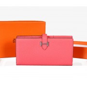 Replica Hermes Bearn Japonaise Bi-Fold Wallet Original Leather A1018 Pink PY2187ui32