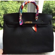 Replica Hermes Birkin 40CM Bag Black Litchi Leather BK40 Gold PY1119BH97