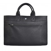 Replica Hermes Briefcase 40CM Clemence Leather Bag Black PY1957fp99