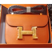 Replica Hermes Constance Bag Litchi Leather H9999L Orange PY1164ui32