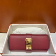 Replica Hermes H Medor swift Leather Clutch 37566 Burgundy&gold hardware PY126BV51