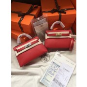 Replica Hermes Kelly 19cm Shoulder Bags Epsom Leather KL19 Red PY430Lv15