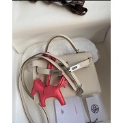 Replica Hermes Kelly 28cm Shoulder Bags Epsom Leather KL28 Cream PY439UD97