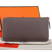 Replica Hermes Zipper Wallet Original Leather A309 Dark Gray PY2258eq83