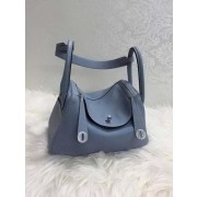 Replica High Quality Hermes Lindy 30CM Original Leather Shoulder Bag HLD30 Light Blue PY1243Jh90