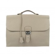 Replica High Quality Hermes Sac Depeche 38cm Briefcase Clemence Grey PY1925Jh90