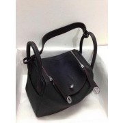 Top Hermes Lindy 30CM Original Leather Shoulder Bag HLD30 Black PY1251Wi77