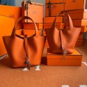 Best Hermes Picotin Lock Bags Original togo Leather PL3388 orange PY312kr25