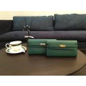 Best Replica Hermes Kelly Epsom Leather Wallet H4086 Green PY2058zU69