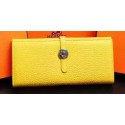 Copy Hermes Dogon Original Leather Wallet H509 Yellow PY2081Sz74