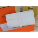 Copy Hermes Jige Clutch Bag Calfskin Leather White PY1524Pf97