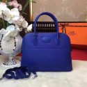 Fake Best Hermes Bolide Original Leather Tote Bag B1007 Blue PY850Nk59