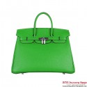 Fake Hermes Birkin 35CM Tote Bag Green Clemence Leather H6089 Silver PY1886RY48