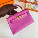 Fake Hermes Kelly 19cm Shoulder Bags Epsom Leather KL19 Gold hardware Lavender PY197DV93