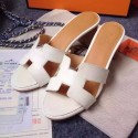 Fake Hermes Sandals Togo Leather HO0471 White PY3409tp14