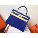 Fake High Quality Hermes original Togo leather kelly bag KL320 blue PY710Kf26