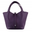 Fashion Hermes Picotin Lock MM Bags Clemence Leather H8616 Purple PY1401ur96