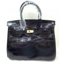 Hermes Birkin 25CM Tote Bag Croco Leather H25TCO Black PY1137eh94