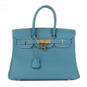 Hermes Birkin 30CM Tote Bag Blue Original Leather H30 Gold PY1697qB82