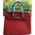 Hermes Birkin 30CM Tote Bags Red Calfskin Leather BK30 Gold PY1108TV86