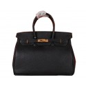 Hermes Birkin 35CM Tote Bag Black Original Grainy Leather H35 Gold PY1685nV16