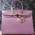 Hermes Birkin 35CM Tote Bag Litchi Leather HB35GL Lavender PY1189Sy67