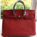 Hermes Birkin 40CM Bag Red Litchi Leather BK40 Gold PY1115dX32