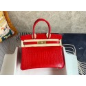 Hermes Birkin Bag Original Leather crocodile HBK35 red PY498vK93