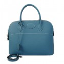 Hermes Bolide 37CM Tote Bags Calf Leather Blue PY1815xy73