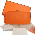 Hermes Evelyn Long Wallet Zip Purse A808 Orange PY2308Lo54