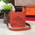 Hermes Evelyne mini 17cm Messenger Bag Original Calf Leather H1187 Orange PY829jB82