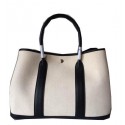 Hermes Garden Party 36CM Bag Canvas Leather H11M Black&White PY1511jB82