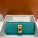 Hermes H Medor swift Leather Clutch 37566 Lake green&Gold hardware PY130Ph61