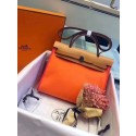 Hermes Herbag 31CM Original Canvas Leather & Calfskin 45987 Orange&Brown PY832bW68