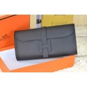 Hermes Jige Clutch Bag Calfskin Leather Black PY1520oK58