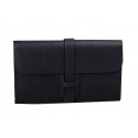 Hermes Jige Clutch Bag Calfskin Leather H8057 Black PY1459rf34