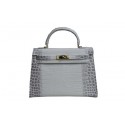 Hermes Kelly 32cm Shoulder Bag White Croco Leather K32 Gold PY1753Yf79