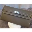 Hermes Kelly Wallet Epsom Leather H009 Grey PY2093wh86