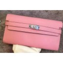 Hermes Kelly Wallet Epsom Leather H009 Pink PY2096ho15