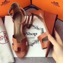 Hermes Leather 70mm Sandal H0741 Brown PY3390nV16