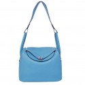 Hermes Lindy 30CM Havanne Handbags 1057 Light Blue Leather Silver Hardware PY1946hl54