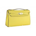 Hermes MINI Kelly 22cm Tote Bag Calfskin Leather Lemon PY1534Yv36