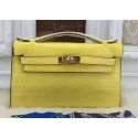 Hermes MINI Kelly 22cm Tote Bag Croco Leather KL22 Lemon PY966BM34