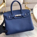 Hermes original Epsom Leather HB35O blue&silver Metal PY563BR87