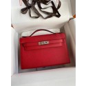 Hermes Original Epsom Leather KEL2278 red&Silver-Tone Metal PY379KD87