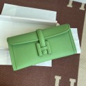 Hermes Original Espom Leather Clutch 37088 light green PY241hl54